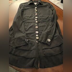 Soft Surroundings Black Cotton Blend Top